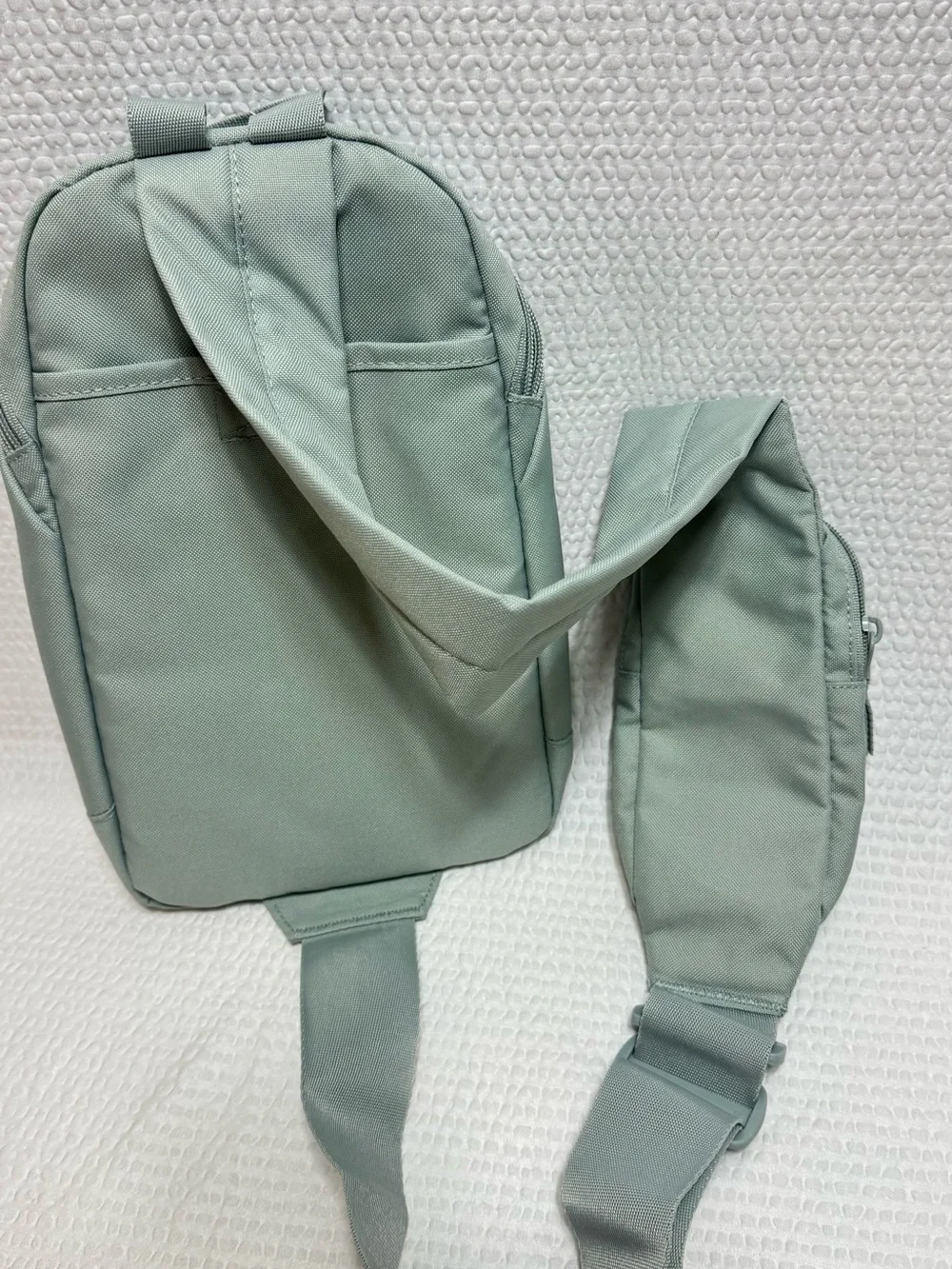 adidas Men's Mint Green Mini Backpack with Sling Pouch